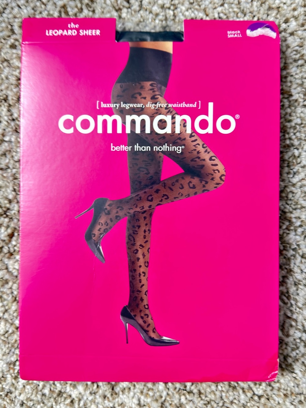 Commando Leopard Sheer Tights - Black